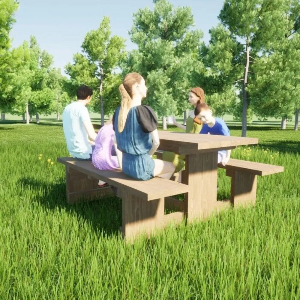 MASGAMES Mesa de Picnic Canet - Sin Respaldo