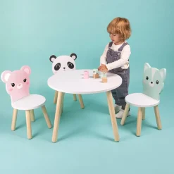 EUREKAKIDS Mesa redonda infantil de madera 60cm – Colección Kirumy®