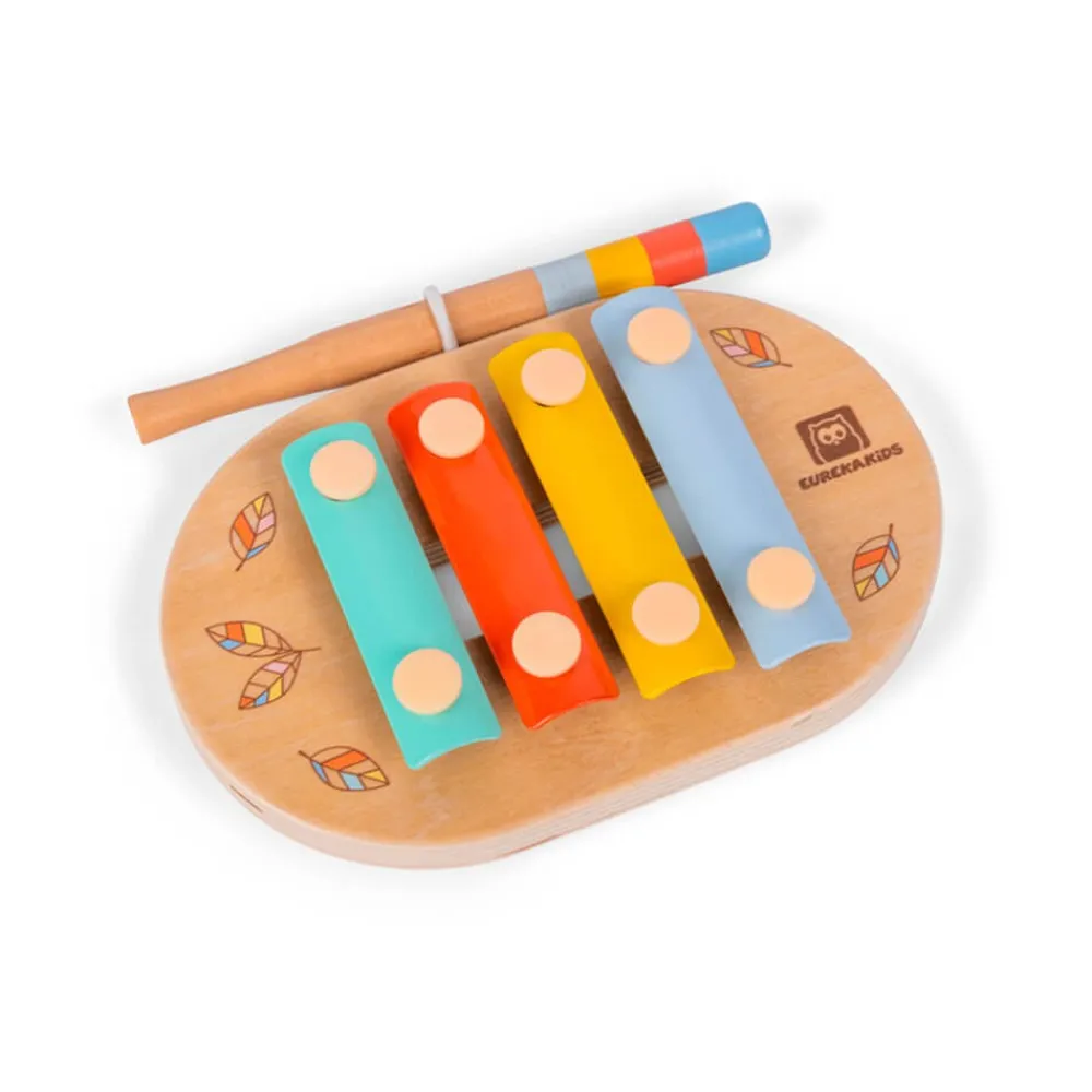 EUREKAKIDS Mini xilófono de madera - 4 teclas