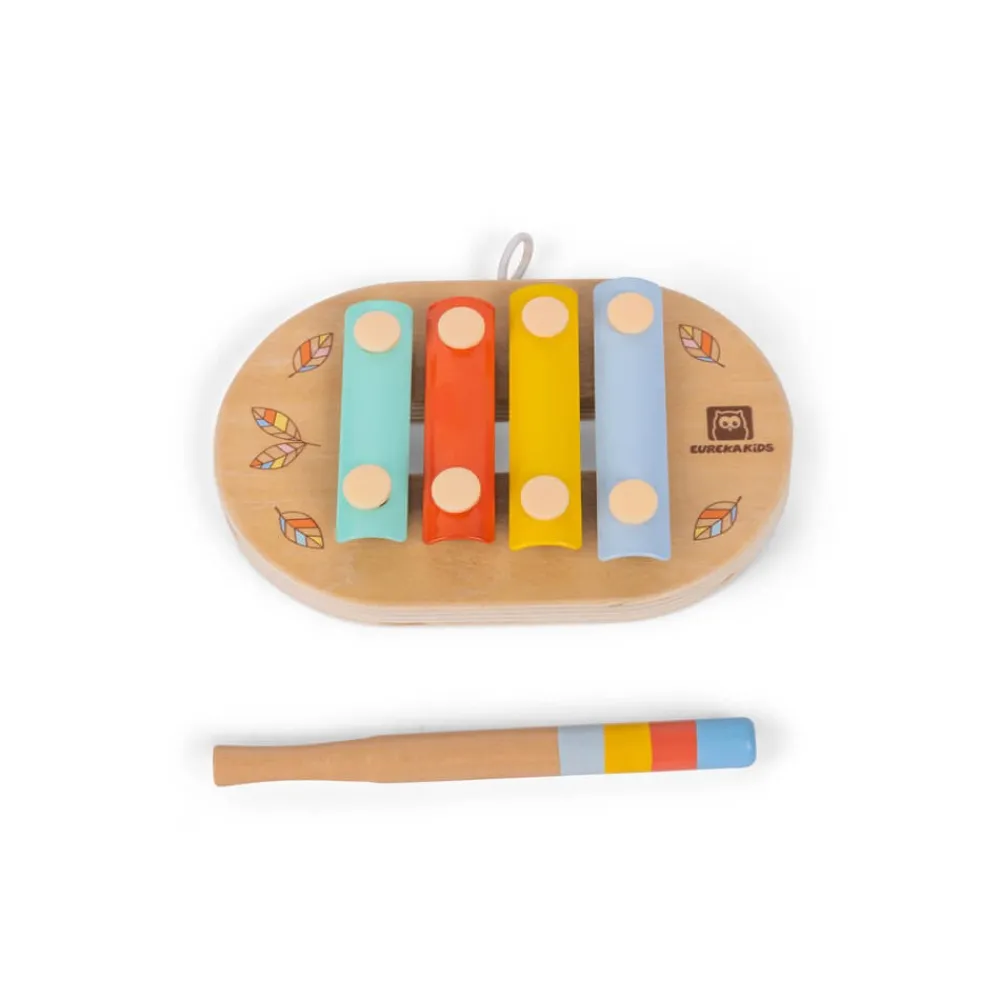 EUREKAKIDS Mini xilófono de madera - 4 teclas