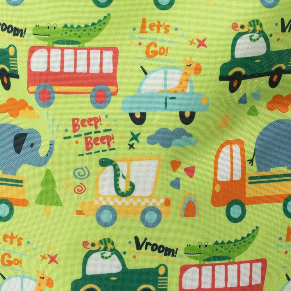 EUREKAKIDS Mochila de cuerdas y mochila saco infantil con estampado de coches