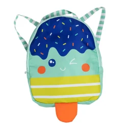 EUREKAKIDS Mochila infantil de tela con red trasera y forma de helado