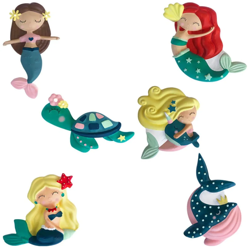 EUREKAKIDS Moldea y pinta imanes de sirenas y personajes del fondo del mar