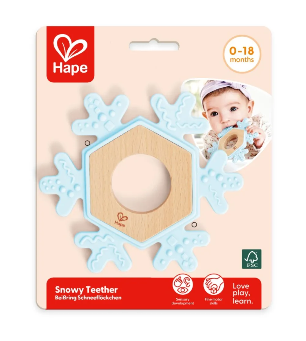 HAPE Mordedor de madera y silicona - Copito de nieve