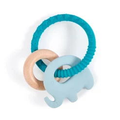 EUREKAKIDS Mordedor de silicona y sujeta chupetes 2 en 1 - Cucu