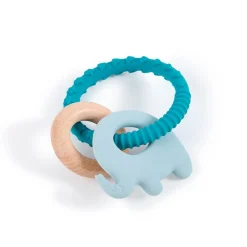 EUREKAKIDS Mordedor de silicona y sujeta chupetes 2 en 1 - Cucu