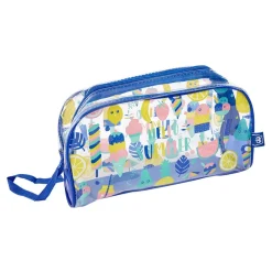 EUREKAKIDS Neceser de playa con diseño transparente color rosa