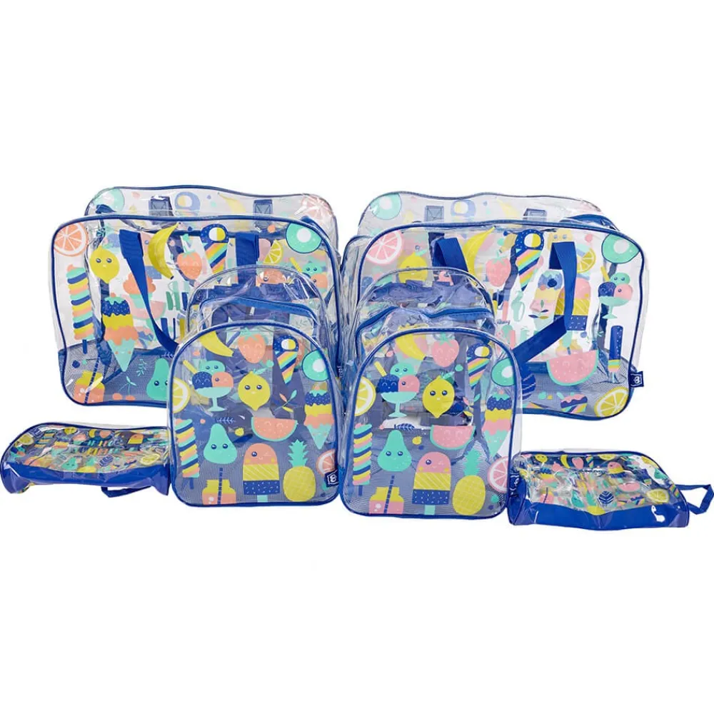 EUREKAKIDS Neceser de playa con diseño transparente color rosa