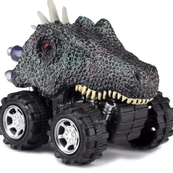 EUREKAKIDS Pack 3 dinocoches con autoimpulso: Spinosaurus, Carnotaurus y T-Rex