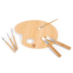 HAPE Paleta artística de madera con 6 pinceles
