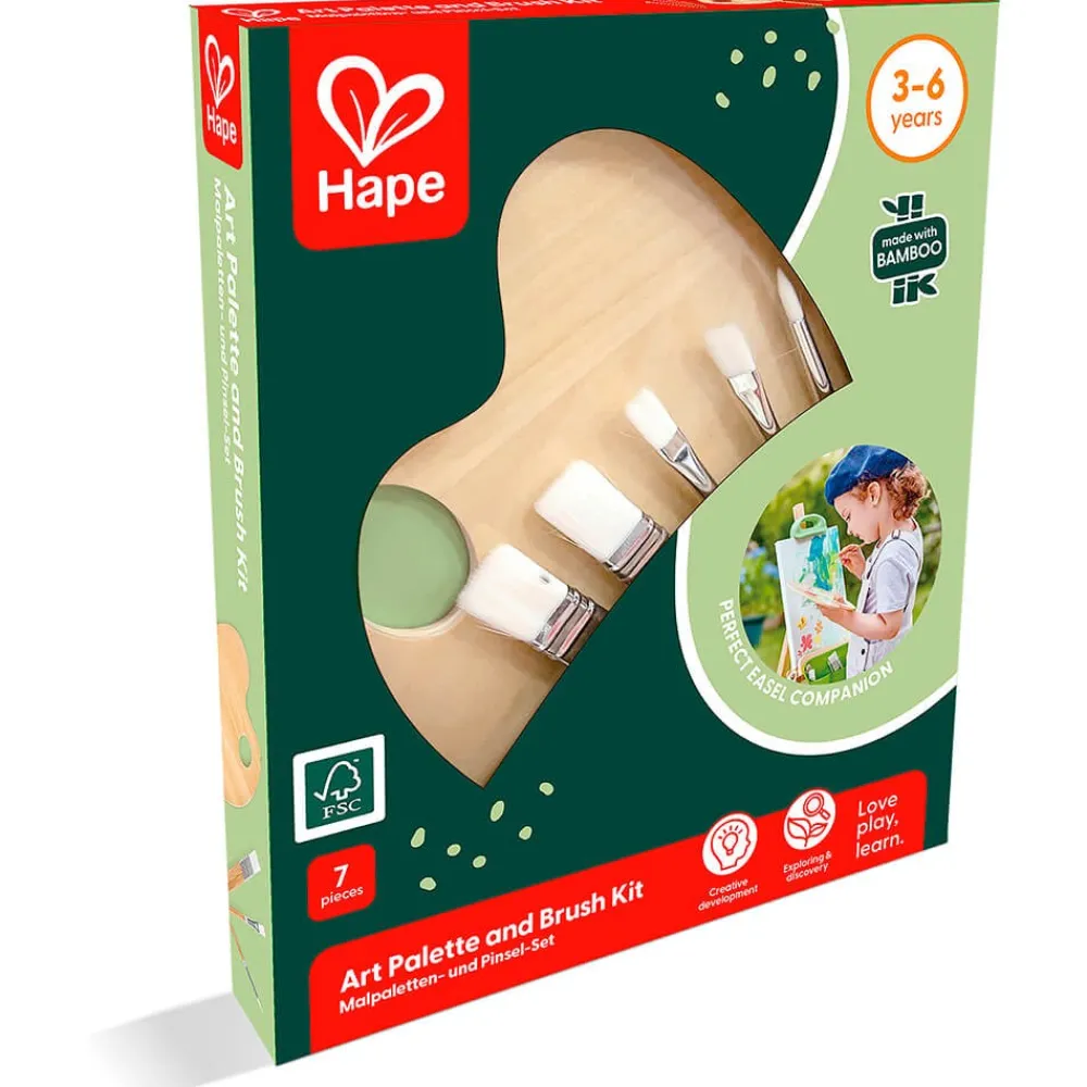 HAPE Paleta artística de madera con 6 pinceles
