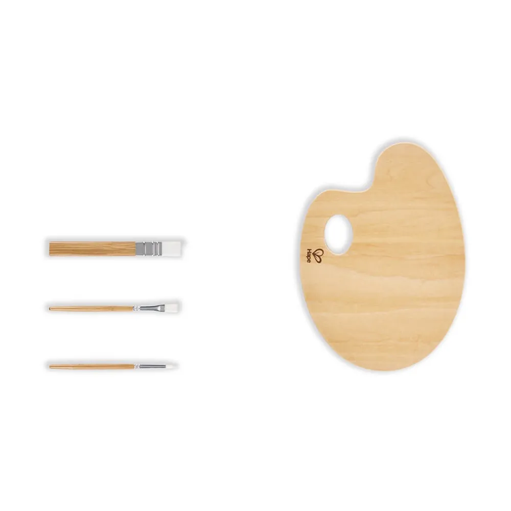 HAPE Paleta artística de madera con 6 pinceles