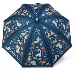 EUREKAKIDS Paraguas infantil azul con estampado de dinosaurios