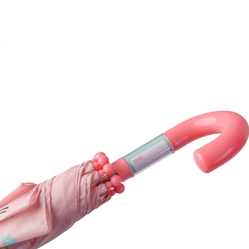 EUREKAKIDS Paraguas infantil rosa con estampado de animales del bosque