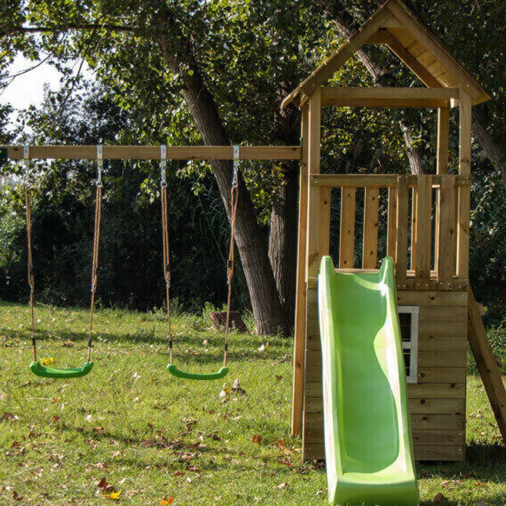 MASGAMES Parque infantil Tibidabo XL con casita y columpio doble