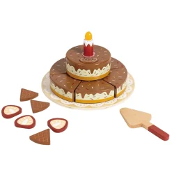 EUREKAKIDS Pastel de cumpleaños interactivo de madera