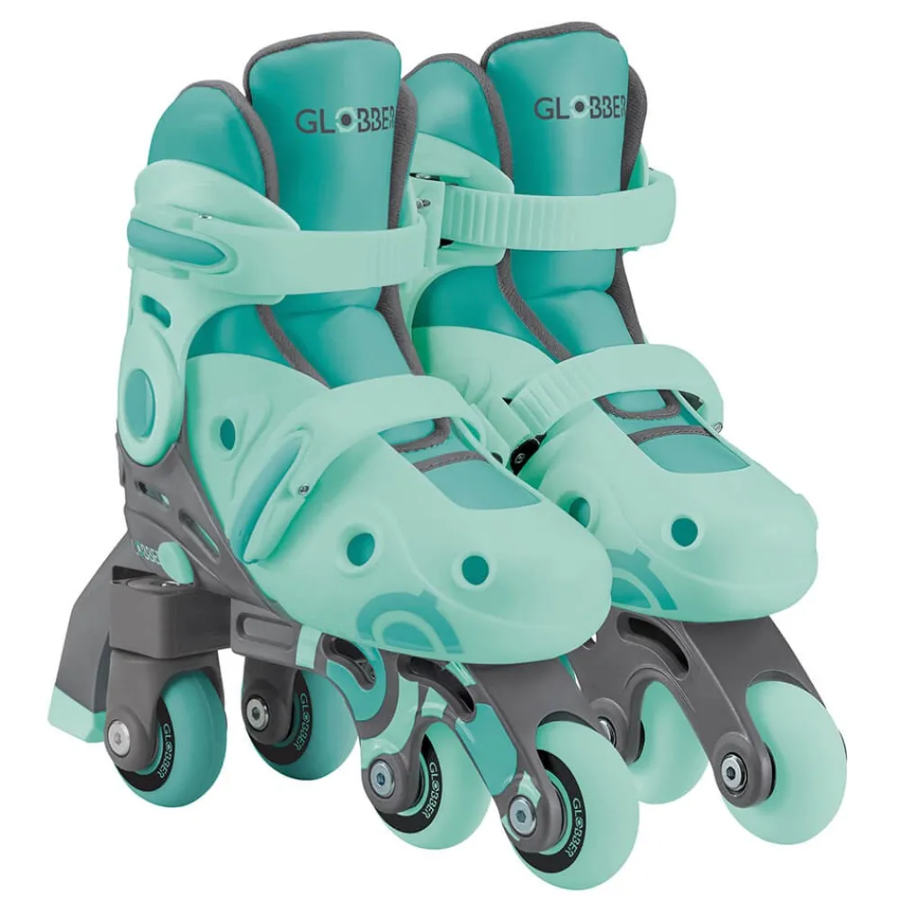 GLOBBER Patines evolutivos 2 en 1 para patinar en linea - Talla 30-33 color menta