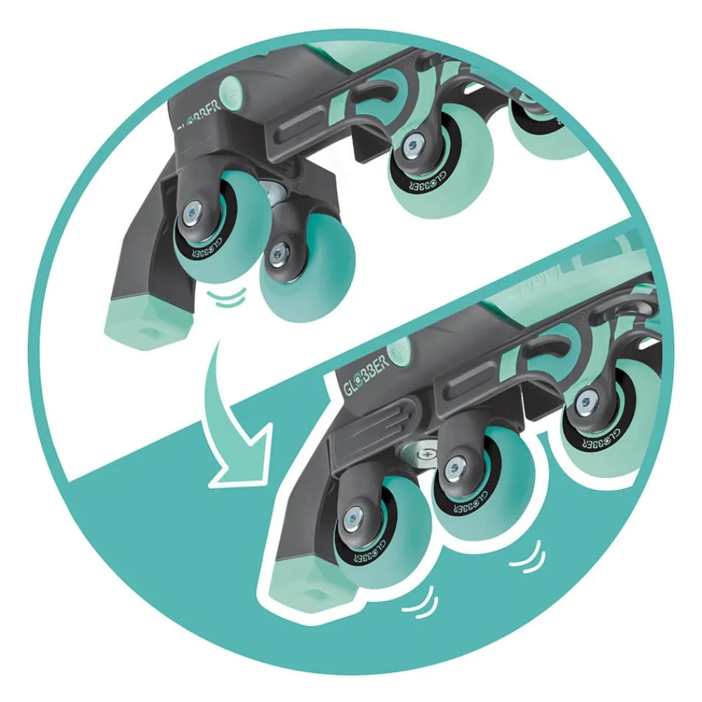 GLOBBER Patines evolutivos 2 en 1 para patinar en linea - Talla 30-33 color menta