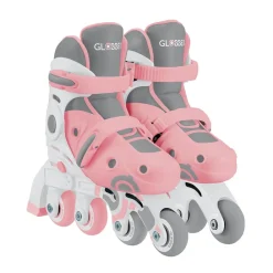 GLOBBER Patines evolutivos 2 en 1 para patinar en linea - Talla 30-33 color rosa pastel