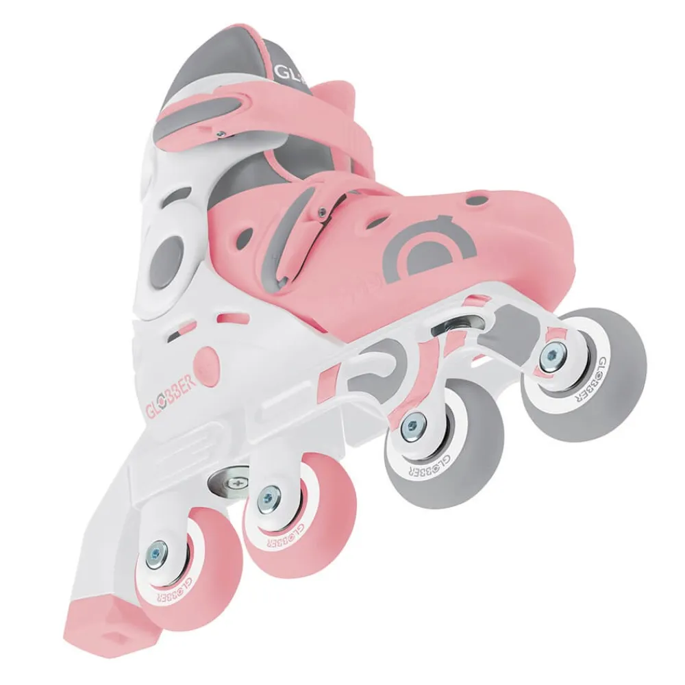 GLOBBER Patines evolutivos 2 en 1 para patinar en linea - Talla 30-33 color rosa pastel