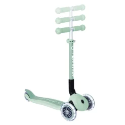 GLOBBER Patinete ecológico, plegable y con luces Junior – Pistacho