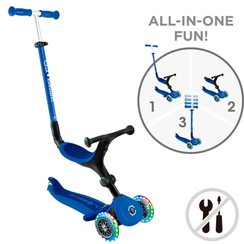 GLOBBER Patinete Go Up Active Luces - Navy Blue
