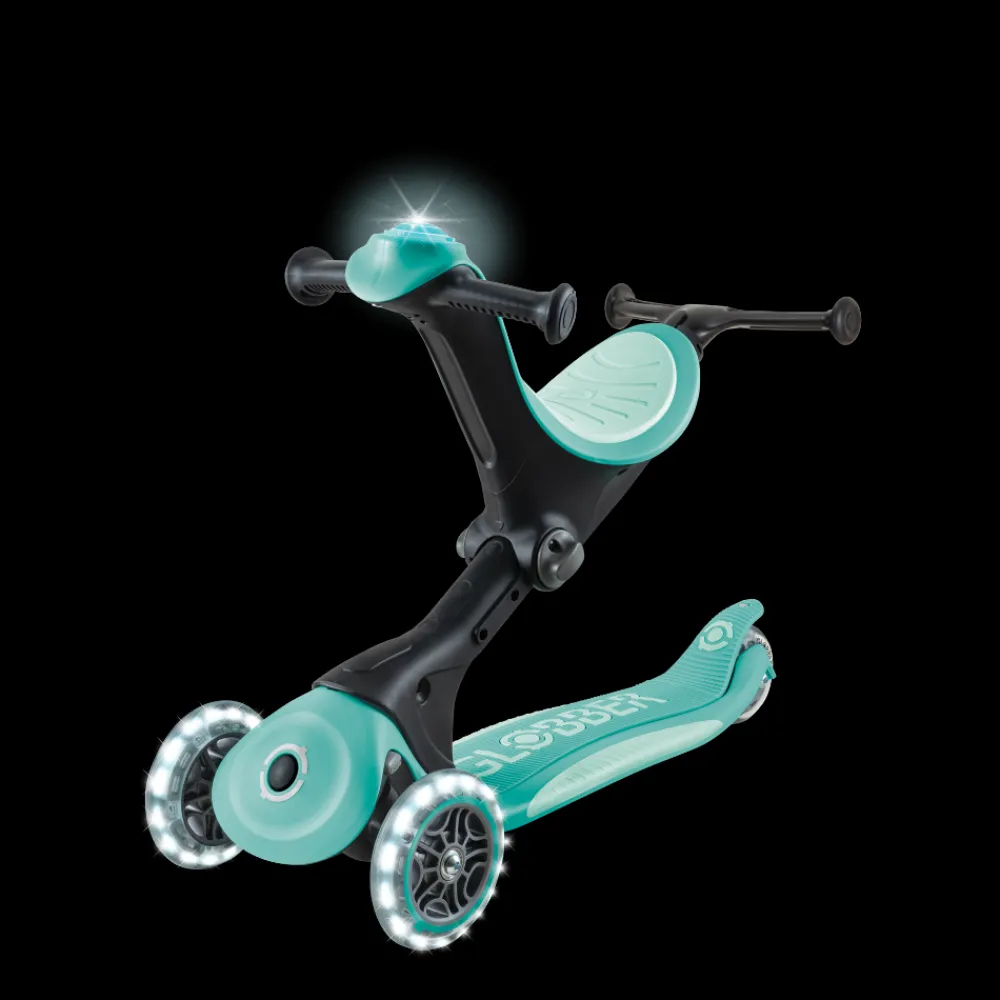 GLOBBER Patinete Go Up Deluxe Lights 3 en 1 Menta