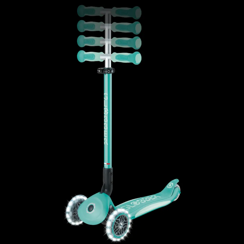 GLOBBER Patinete Go Up Deluxe Lights 3 en 1 Menta