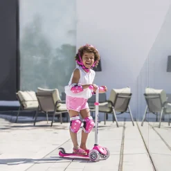 GLOBBER Patinete PRIMO FOLDABLE Lights Deep Rosa