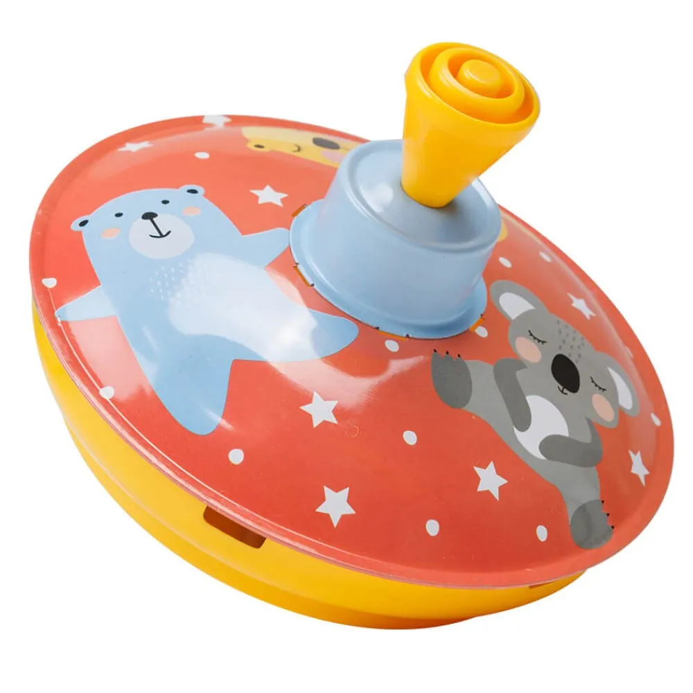 EUREKAKIDS Peonza metálica con varilla de activación color naranja – Wild