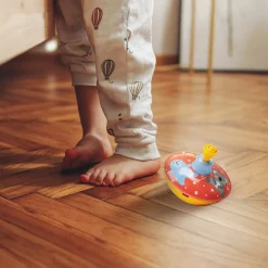 EUREKAKIDS Peonza metálica con varilla de activación color naranja – Wild