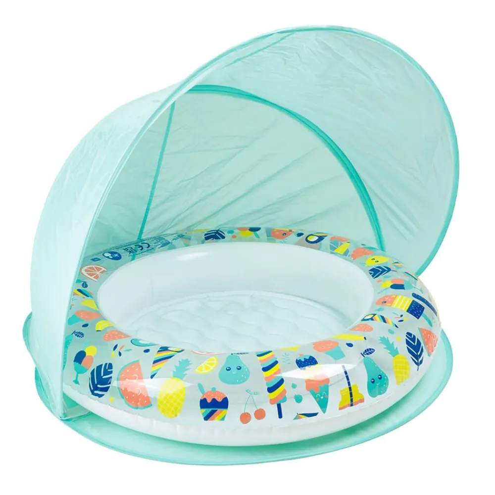 EUREKAKIDS Piscina hinchable para bebés con parasol – Hello Summer