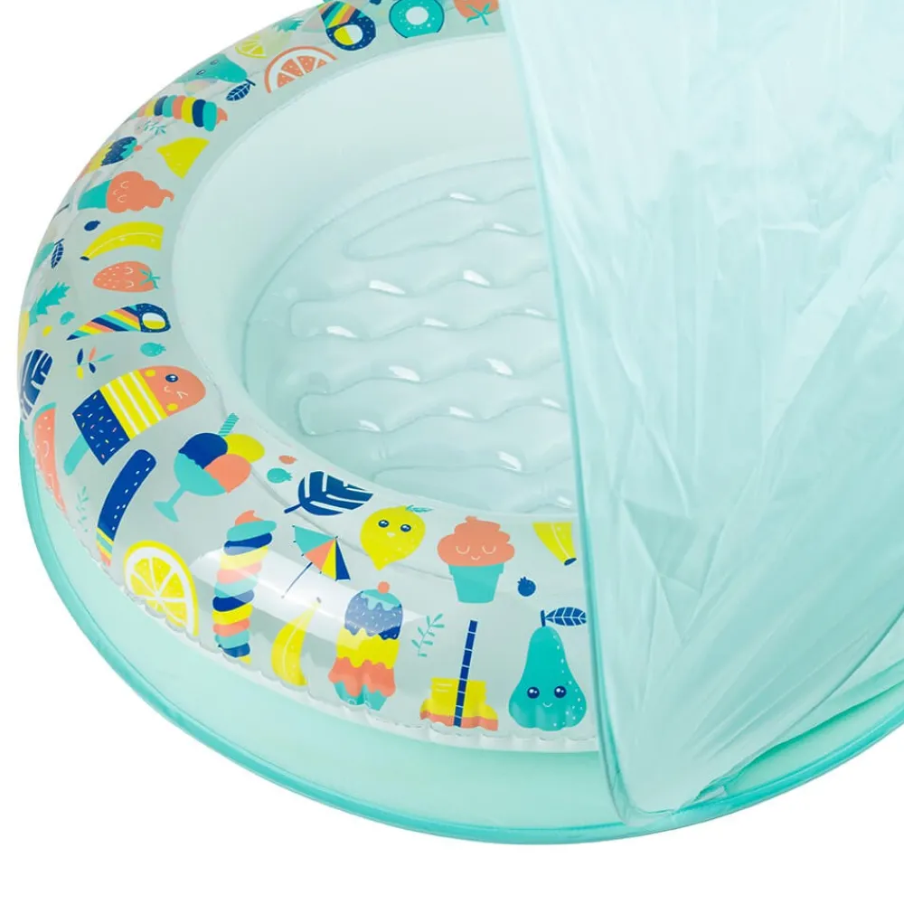EUREKAKIDS Piscina hinchable para bebés con parasol – Hello Summer