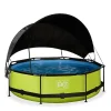 Exit Toys Piscina redonda de 300 x 76cm color lima con toldo y bomba de filtro