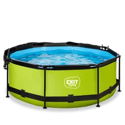 Exit Toys Piscina redonda de 244 x 76cm color verde lima con toldo y bomba de filtración