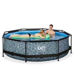 Exit Toys Piscina redonda de 300 x 76cm color gris con bomba de filtración