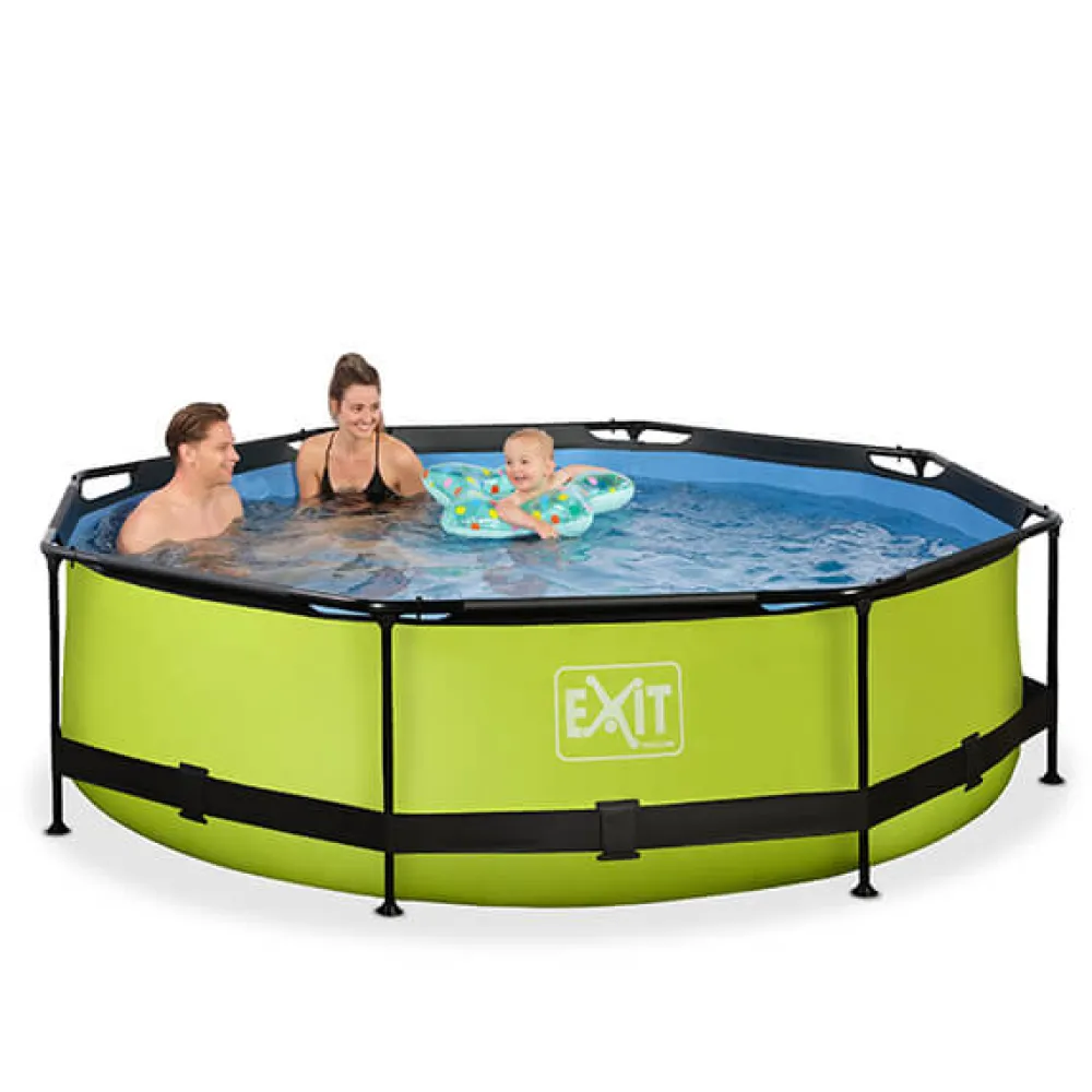 Exit Toys Piscina redonda de 300 x 76cm color verde lima con bomba de filtración