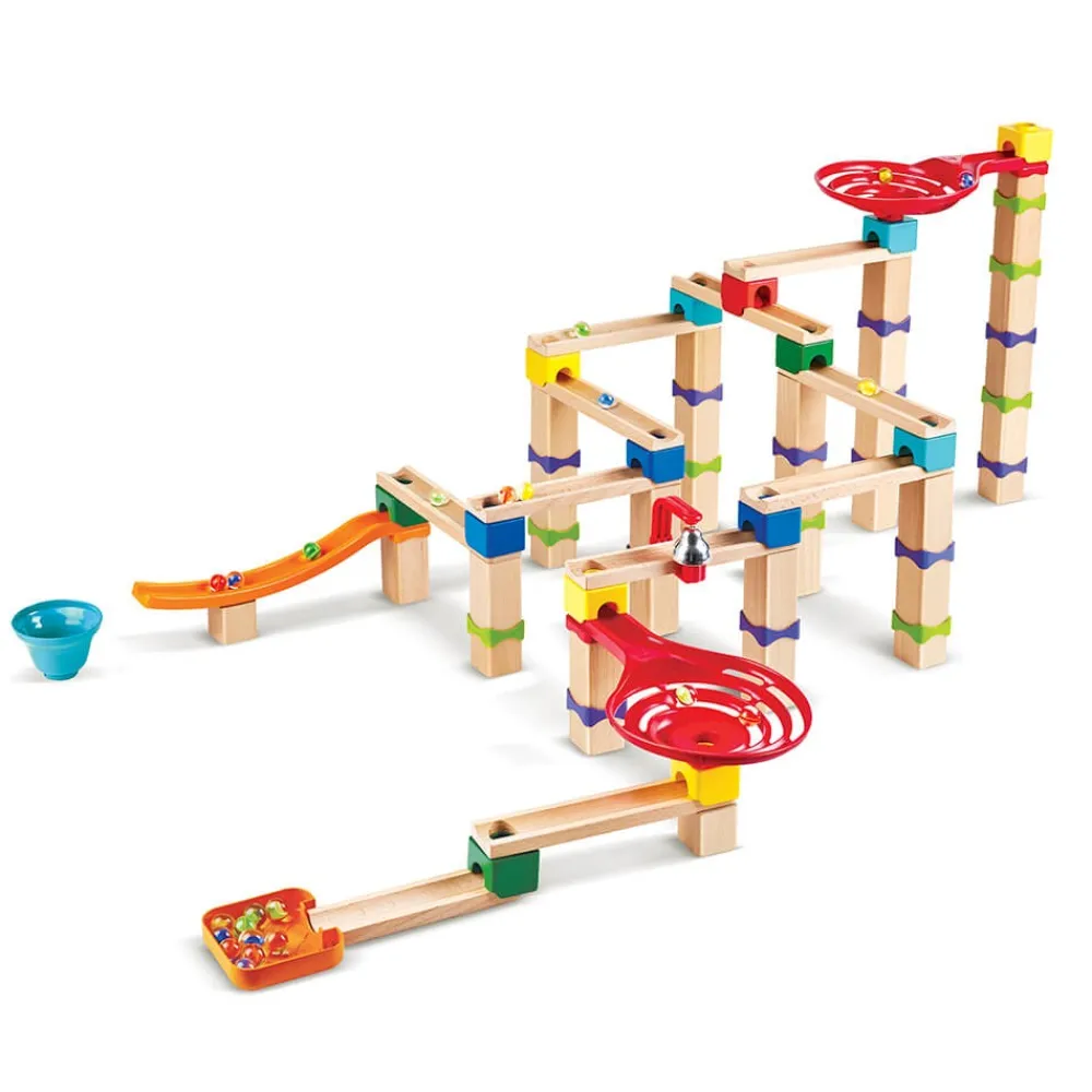 HAPE Pista de Canicas de madera de 128 piezas - Trucos y Giros