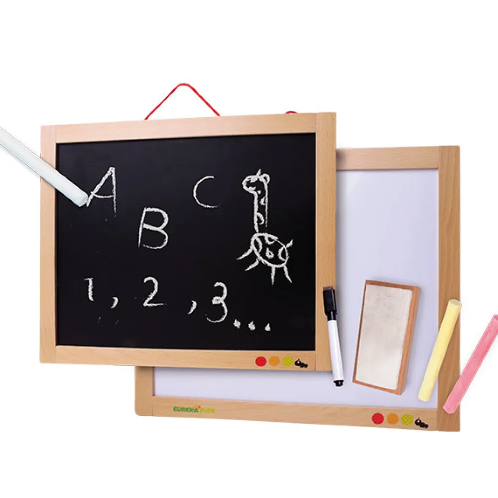 EUREKAKIDS Pizarra de pared triple uso