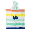 EUREKAKIDS Poncho toalla para niños ideal para piscina y playa – Hello Summer Stripes Poncho