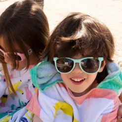 EUREKAKIDS Poncho toalla para niños ideal para piscina y playa – Hello Summer Stripes Poncho