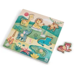 EUREKAKIDS Puzle encajable musical de madera – Savannah Friends