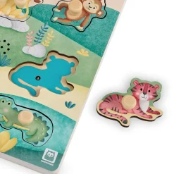 EUREKAKIDS Puzle encajable musical de madera – Savannah Friends