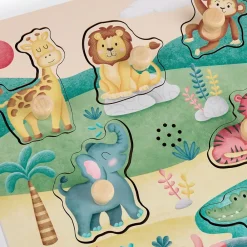EUREKAKIDS Puzle encajable musical de madera – Savannah Friends
