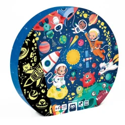 EUREKAKIDS Puzle esférico gigante de 100 piezas que brilla en la oscuridad – Solar System Adventure