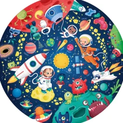 EUREKAKIDS Puzle esférico gigante de 100 piezas que brilla en la oscuridad – Solar System Adventure