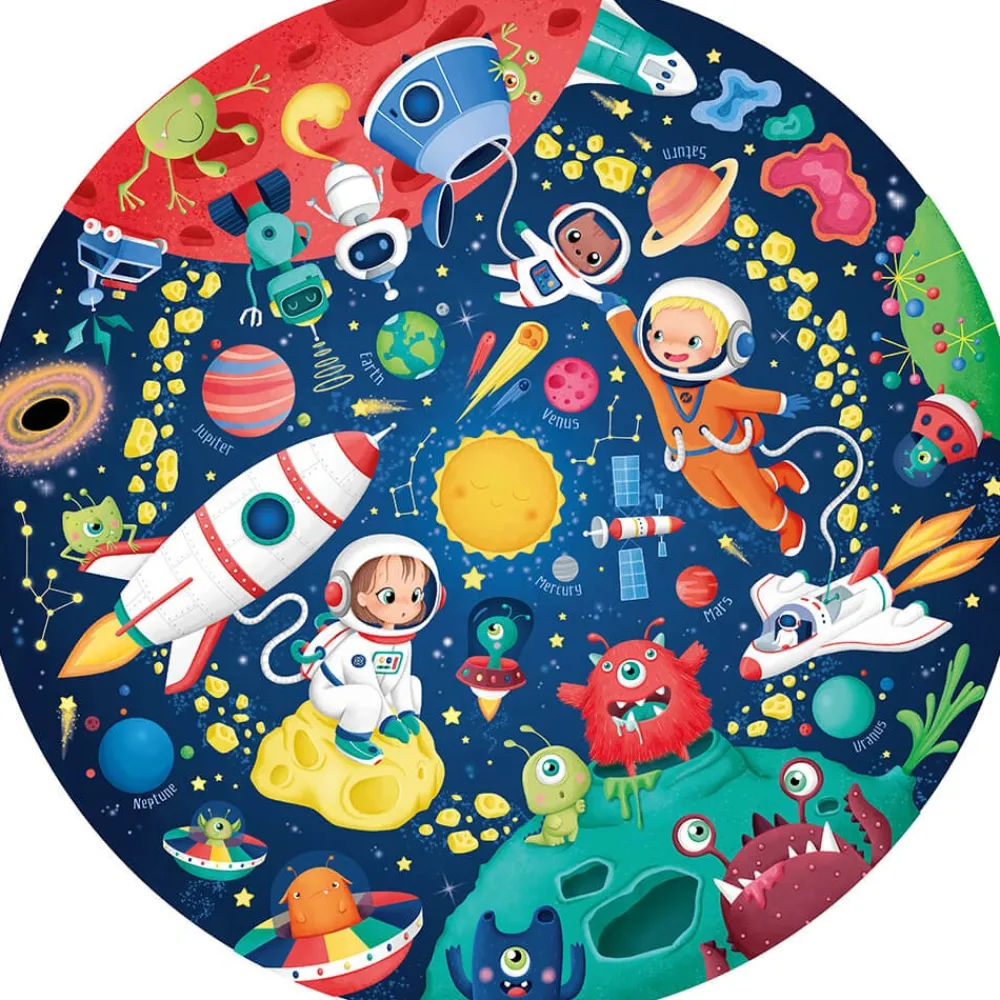 EUREKAKIDS Puzle esférico gigante de 100 piezas que brilla en la oscuridad – Solar System Adventure