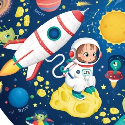 EUREKAKIDS Puzle esférico gigante de 100 piezas que brilla en la oscuridad – Solar System Adventure