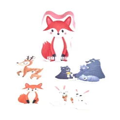 EUREKAKIDS Puzle evolutivo 4 en 1 de 18 piezas - Animales del bosque