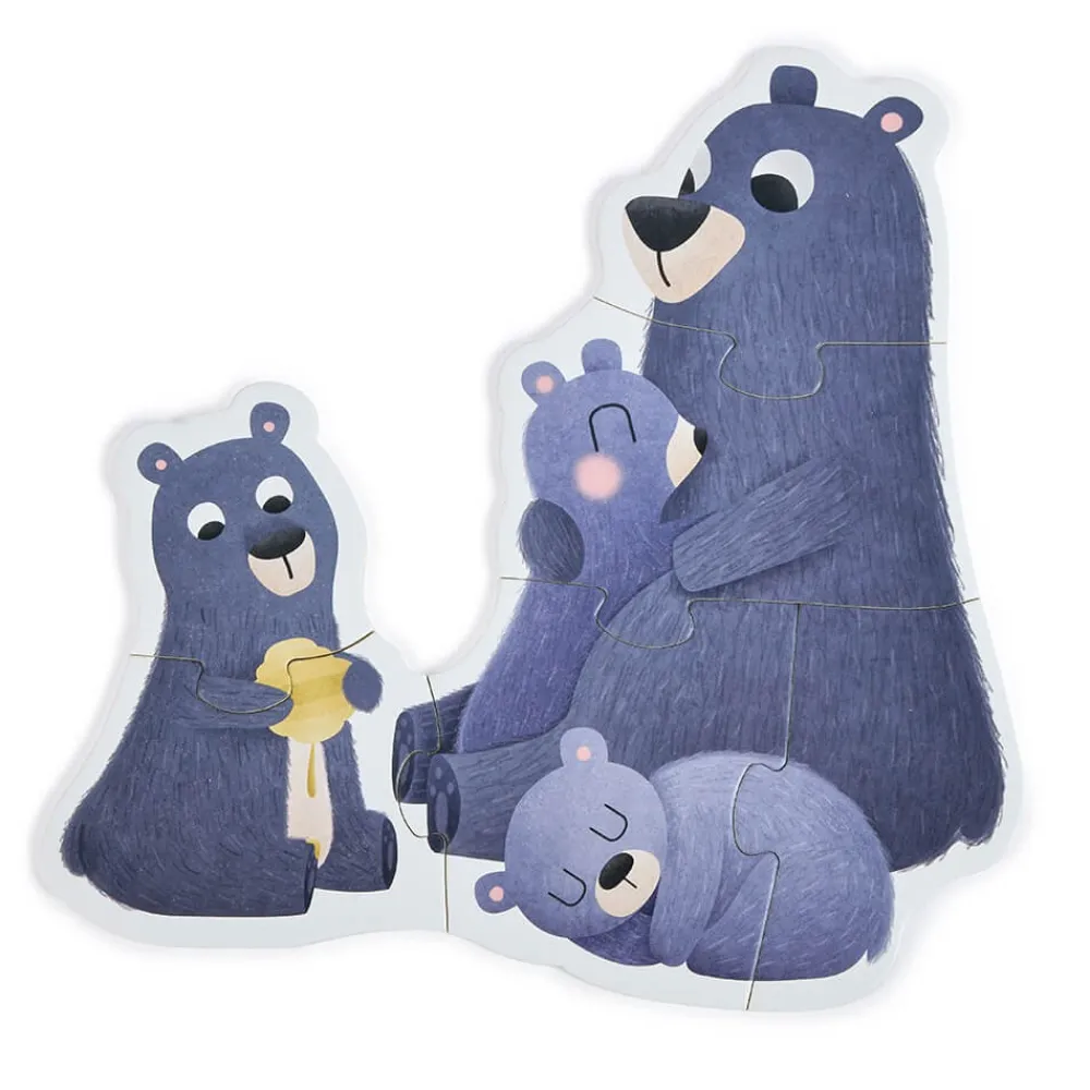 EUREKAKIDS Puzle evolutivo 4 en 1 de 18 piezas - Animales del bosque